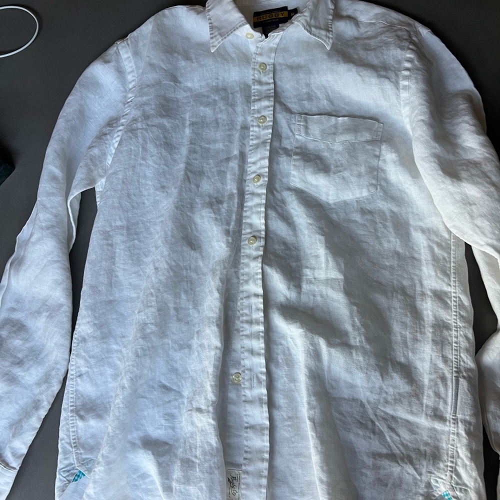 Rugby linen button down. Size Large